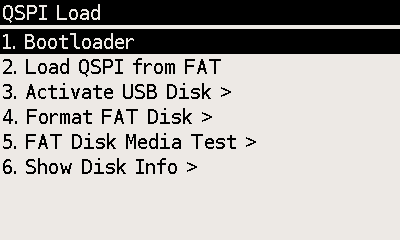 QSPI Load menu
